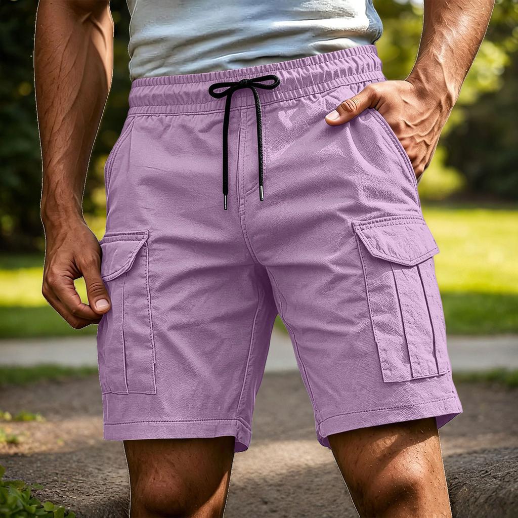 Mens Shorts Casual Lightweight Drawstring Cargo Design Mens Athletic Shorts for Outdoor and Gym Shorts Men