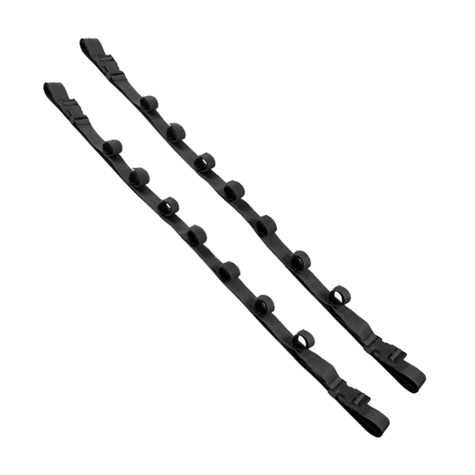 

2Pcs Vehicle Fishing Rod Holder Straps Adjustable Horizontal Car Roof Fishing Pole Rack Belt Strap 7 Rod Capacity чорний