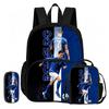 Learn, Travel Football Star School Bag Ronaldo 3 Pcs set with Front Pocket Backpack Lunch bag, Pencil Case, Sport Rucksack