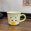 Cute cute clown mug creative funny cup ceramic with lid spoon couple straw water cup birthday gift