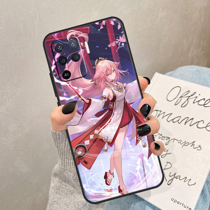 Genshin Impact Yae Miko Case For Oppo A5 Pro A15 A17 A57 A77 A94 A74 A54 A16 A76 A96 A40 A60 A80 A18 A38 A58 A78 A98