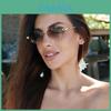 Geometric Square Metal Frame Sunglasses With Uv400 Protection For Fashionable Outdoor Activities
