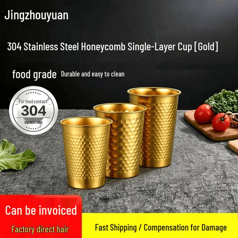 Jingzhouyuan 304 Stainless Steel Single Wall Drinking Cup