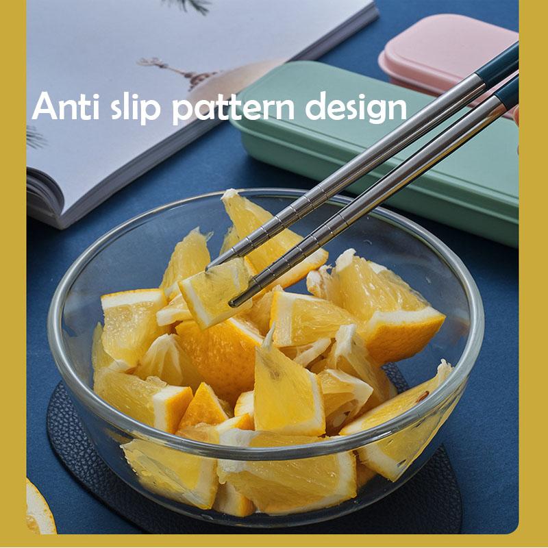 3 adet/takım Paslanmaz Çelik Çatal Bıçak Takımı Kaşık Çatal Çubuk Seti Kutulu Seyahat Çatal Bıçak Takımı