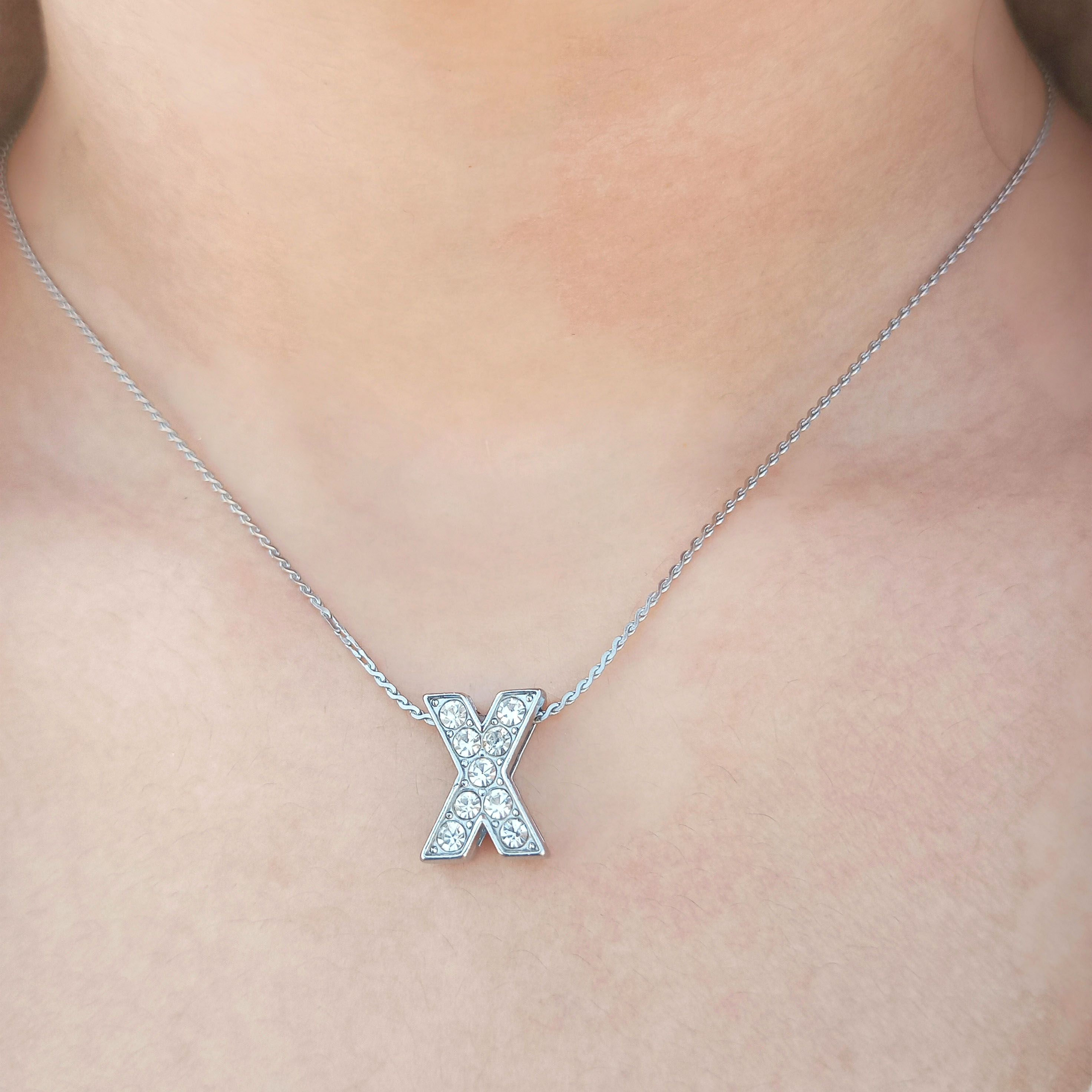 

Подарок матери, посеребренная цепочка с подвеской в ​​виде буквы «X», подарок, модные украшения