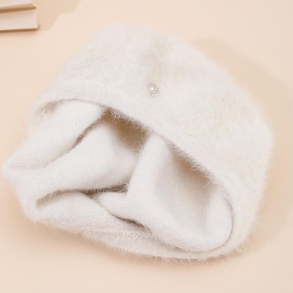 New outdoor autumn and winter metal decoration beret women's warm literary pearl elegant fashion painter hat