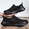 Casual Shoes Men's Summer Hollow Cloth Shoes One Pedal Black Walking Shoes Soft Sole Lightweight Sports Shoes Running Men's Shoes