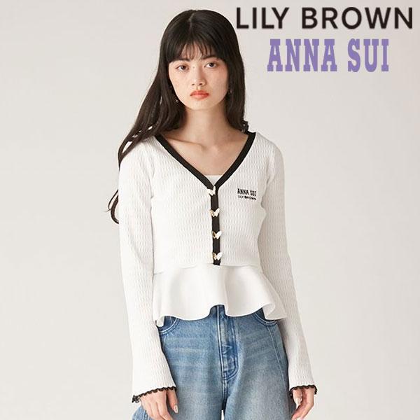 SALE40%OFF LILY BROWN Tops 25 Spring/Summer [LILY BROWN  ANNA SUI] Butterfly Cardigan Anna Sui Knit Mid Length Long Sleeve Cardigan