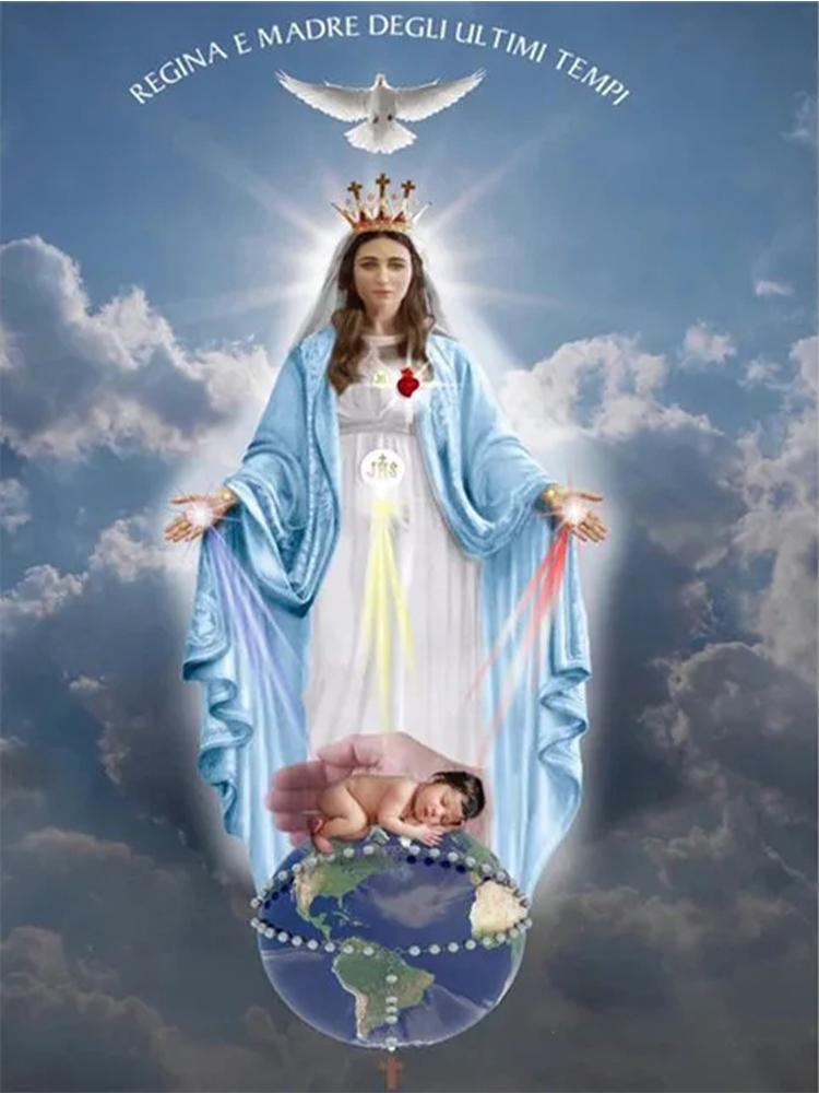 5D Virgin Mary Diamond Cross Embroidery Full Diamond Embroidery Full Circle Square Mosaic Christian Home Decoration Religion