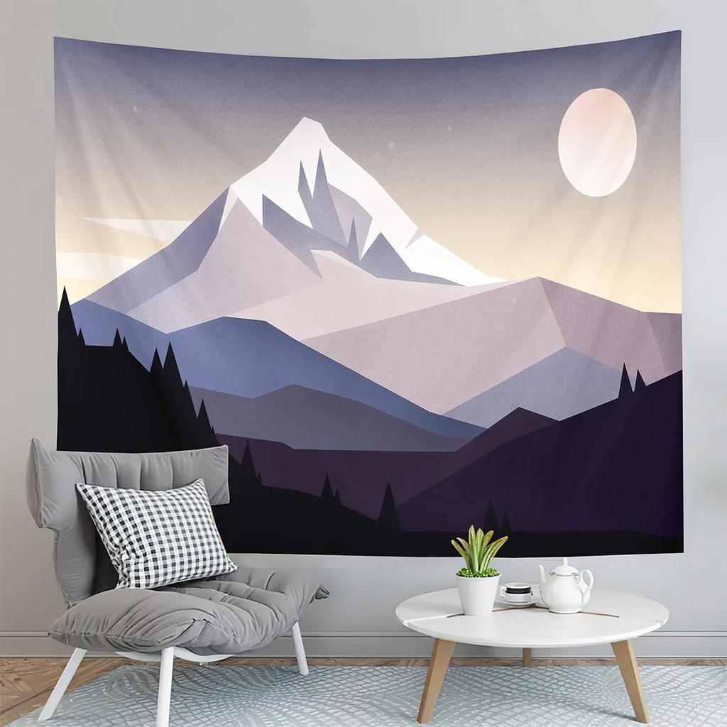 Abstract Sunset Landscape Tapestry Nature Scenery Tapestry Minimalism Style Tapestry Home Living Room Bedroom Wall Tapestries