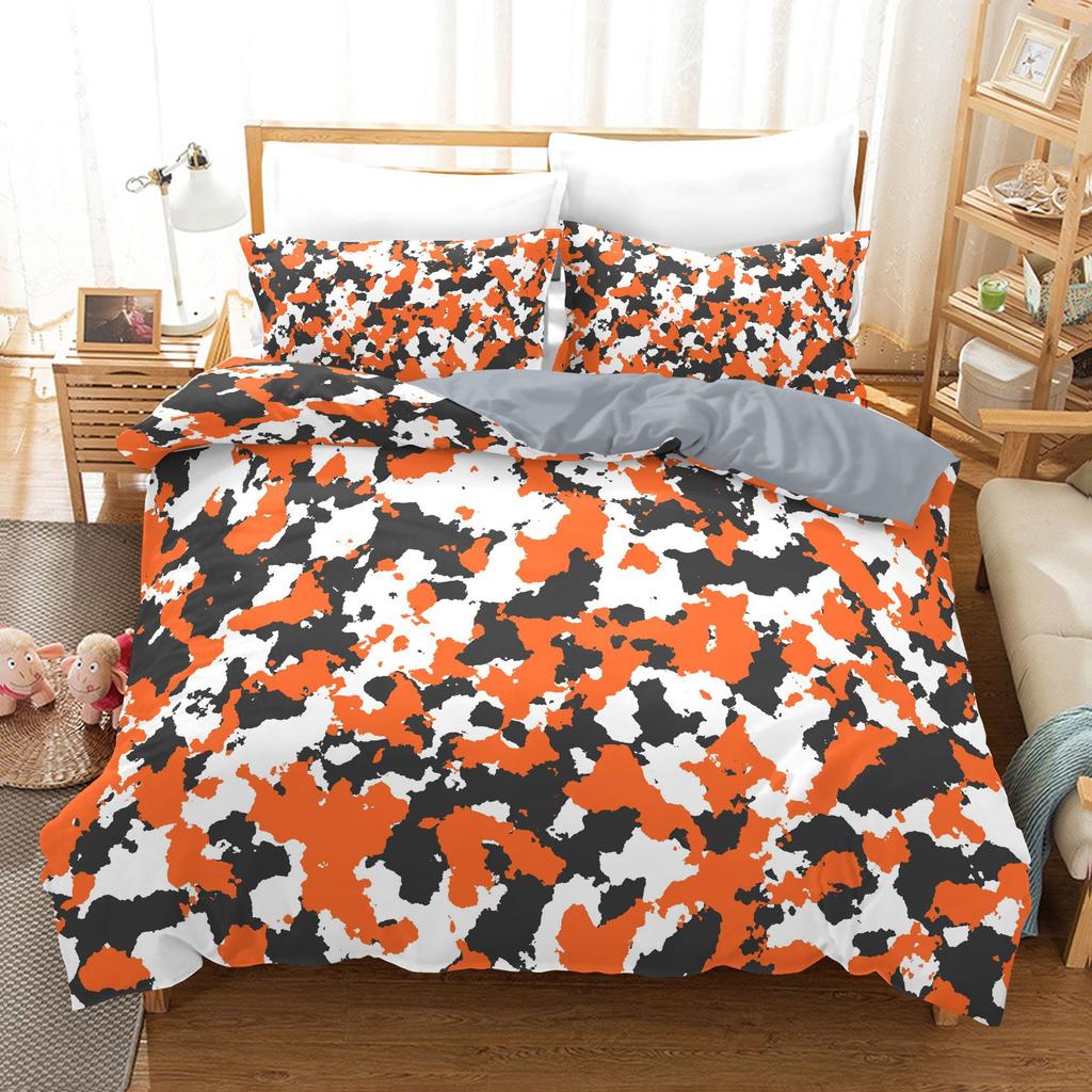 Bedding Home Textiles 3D Digital Printing Three-Piece Military Camouflage Quilt Cover Pillowcase