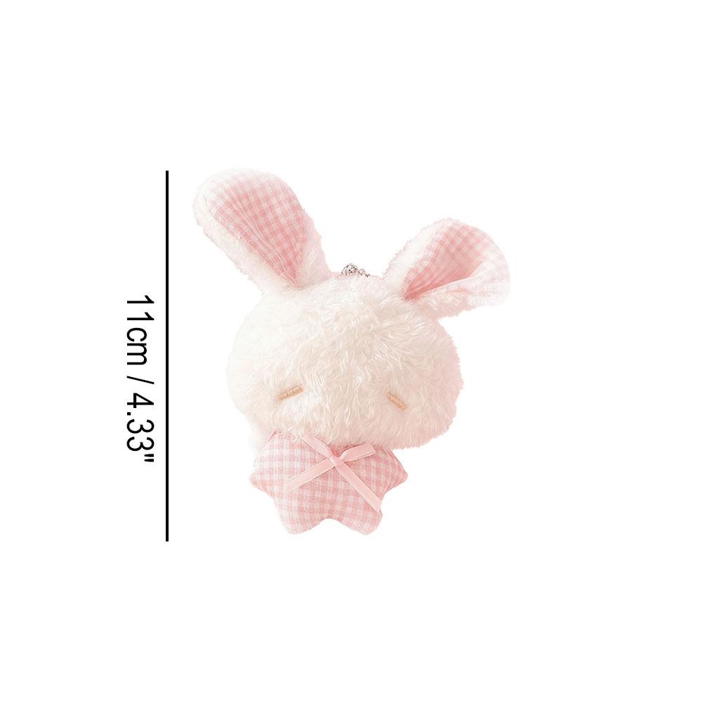 Kawaii Mini Bunny Plush Keychain Movable Ears Cute Soft Rabbit Stuffed Toy For Girls Backpack Pendant Animal Decor Gift