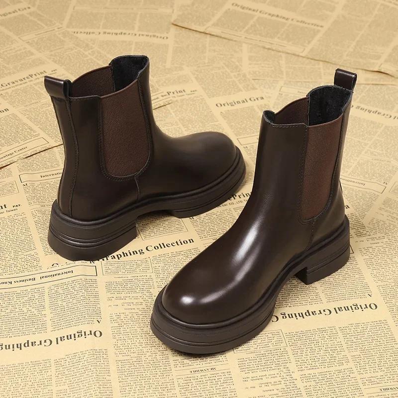 Fashion 2024 High Quality Shoes for Women Slip-on Women's Boots Fashion Round Toe Modern Boots Women Hot Sale Solid Shoes for Women