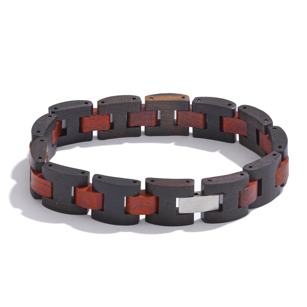 

Yhpup 22cm Gentleman Vintage Stylish Natural Wooden Chain Men Bracelet Statement Trending Bangle Tarnish Free Jewelry Recommend