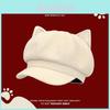 Cat Ear Octagonal Hat For Women Wool Blend Warm Windproof Autumn Winter Fashion Accessory