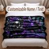 Skull Gothic Theme Soft Blanket Personalized Custom Name Text Print Warm Blanket Home Sofa Bedroom Decor