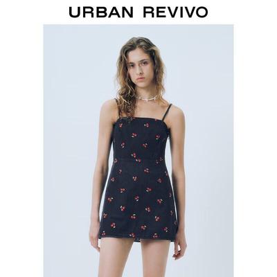 UR Women's Embroidered Denim Mini Dress