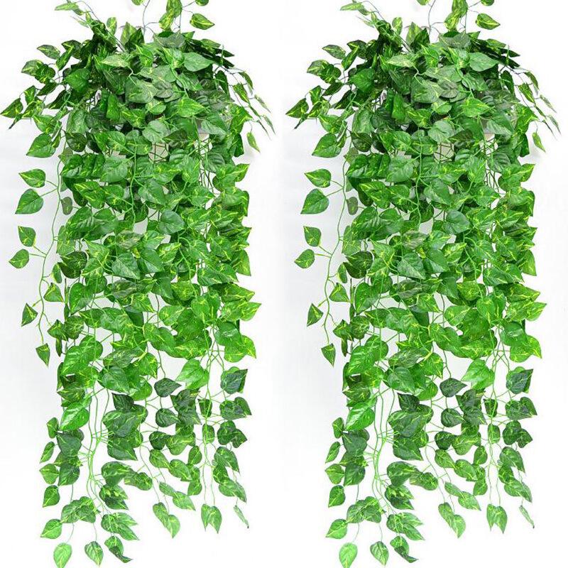 Simulation Green Dill Sweet Potato Grape Wall Hanging Fake Flower Rattan Green Plant Decoration