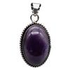 Amethyst Natural Gemstone Antique Silver Plated Pendant 1.5" J 775