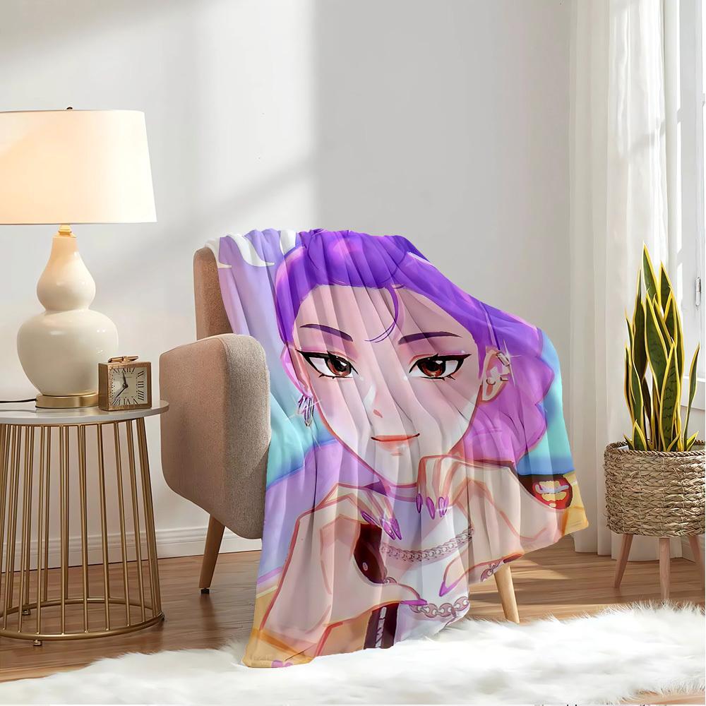 K-POP Anime Dívčí Skupina Čtyři Roční Období Měkká Teplá Přikrývka Celoroční Silně Pletená Polyesterová Přehoz na Postel, Kempování, Cestování Perfektní Dárek