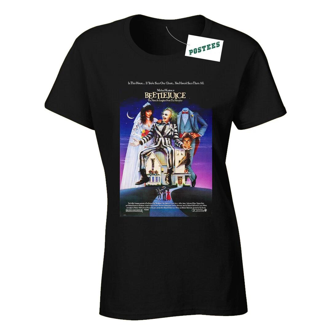 Retro Movie Poster Style Inspired By Beetlejuice Ladies Fitted DTG T-Shirt 3XL