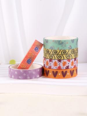 5rolls/Box Colorful Washi Tape Decoration Scrapbooking Supplies Masking Tape School Supplies Sticker Stationery Washi Tape