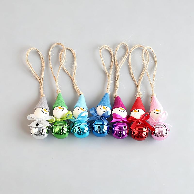 WTEMPO Christmas Bow Snowman Shaped Design Christmas Tree Bell Hanging Pendants Home Decor Ornaments Gift Boxes Decor Bells Wedding Birthday Party