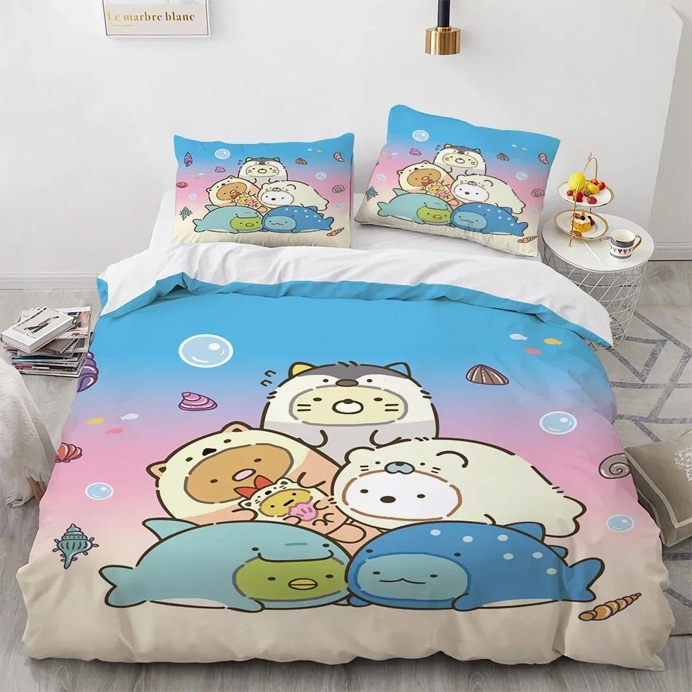 3D Printed Cartoon Sumikko Gurashi Comfortable Duvet Quilt Cover Pillowcase Bedding Set Children Bedroom Decoration Home Textile