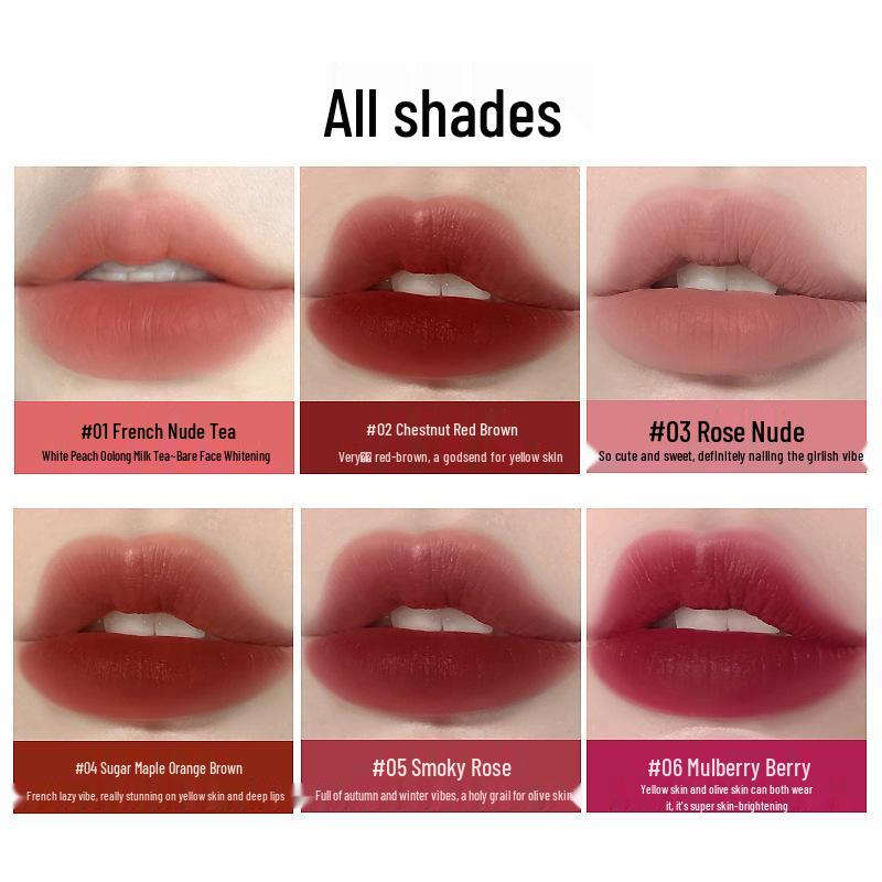 MKlNG PRETTY Velvet Matte Lip Glaze: Non-Stick, Soft Mist Lip Mud for Students