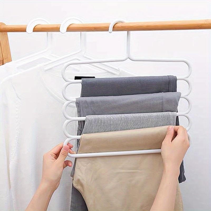 1pc Space-Saving Pants Hanger Closet Organizer for Pants, Jeans, Trousers, Skirts, Scarf Bedroom Wardrobe Storage and Balcony Clothes Drying Rack