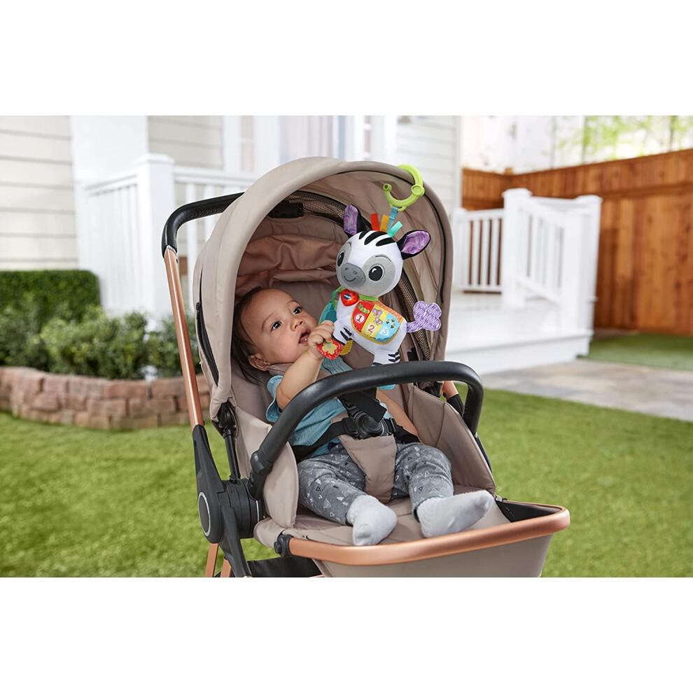 VTech Baby Para Levar Zebra Macia, Brinquedo Sensorial com Cores, Luzes, Música e Sons, para Meninos e Meninas a partir de 3, 6, 12, 24 + meses, Versão Inglesa