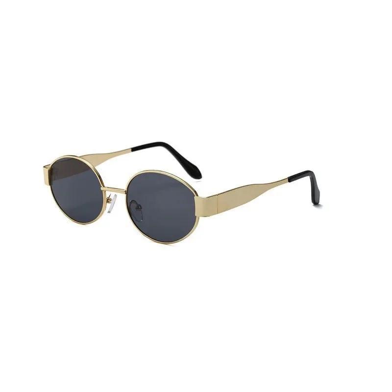 Fashionable Circular Sunglasses Women Men Summer Metal Frame Casual for Traveling Driving Sun Glasses
