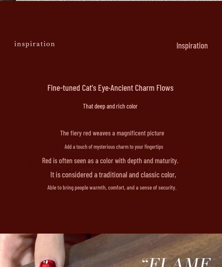 Eniiesh Dark Rose Red Agate Cat Eye Gel Nail Polish - 2025 Autumn/Winter Cherry Wine Red