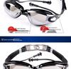 Unisex Anti-Fog Electroplated HD Swimming Goggles - Adjustable Waterproof Design