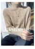 Women's Cashmere Half-High Neck Sweater - Thickened, Loose, Slimming Autumn/Winter Knit Pullover.
