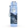 1PC Whale Jumping Ocean Wave Print 750ml Color Plastic Sports Water Bottle Leakproof Flip Straw Lid Suitable for Sports Office Home Use