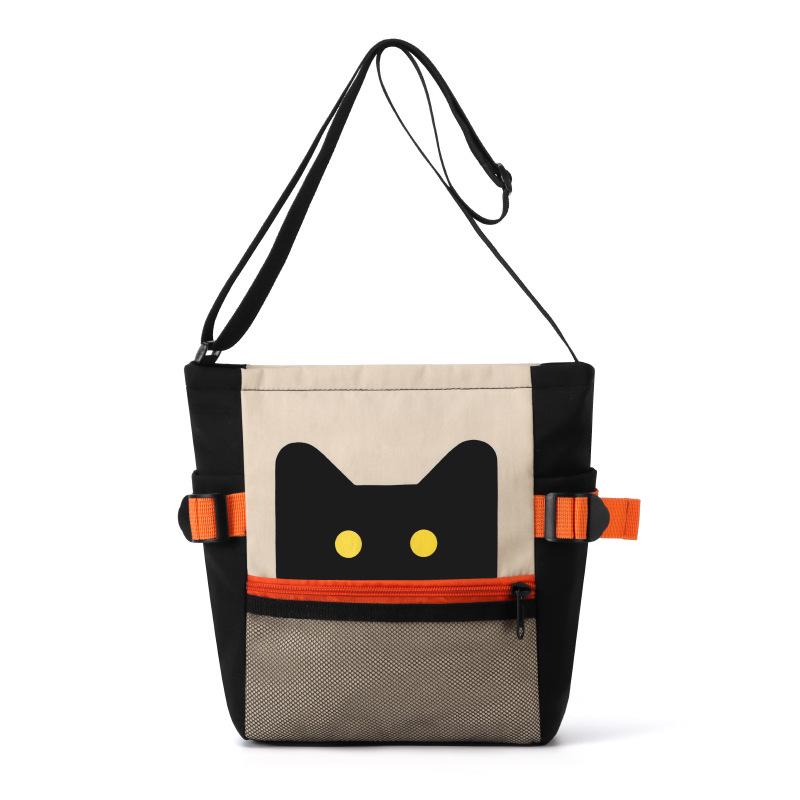 

Japanese Style Color Block Canvas Tote Bag - Versatile Crossbody for Students, Large Capacity чорний