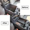 For Toyota Tacoma 2016- Center Console Armrest Organizer Tray Durable ABS Black Storage Box With Divider Car Accessories