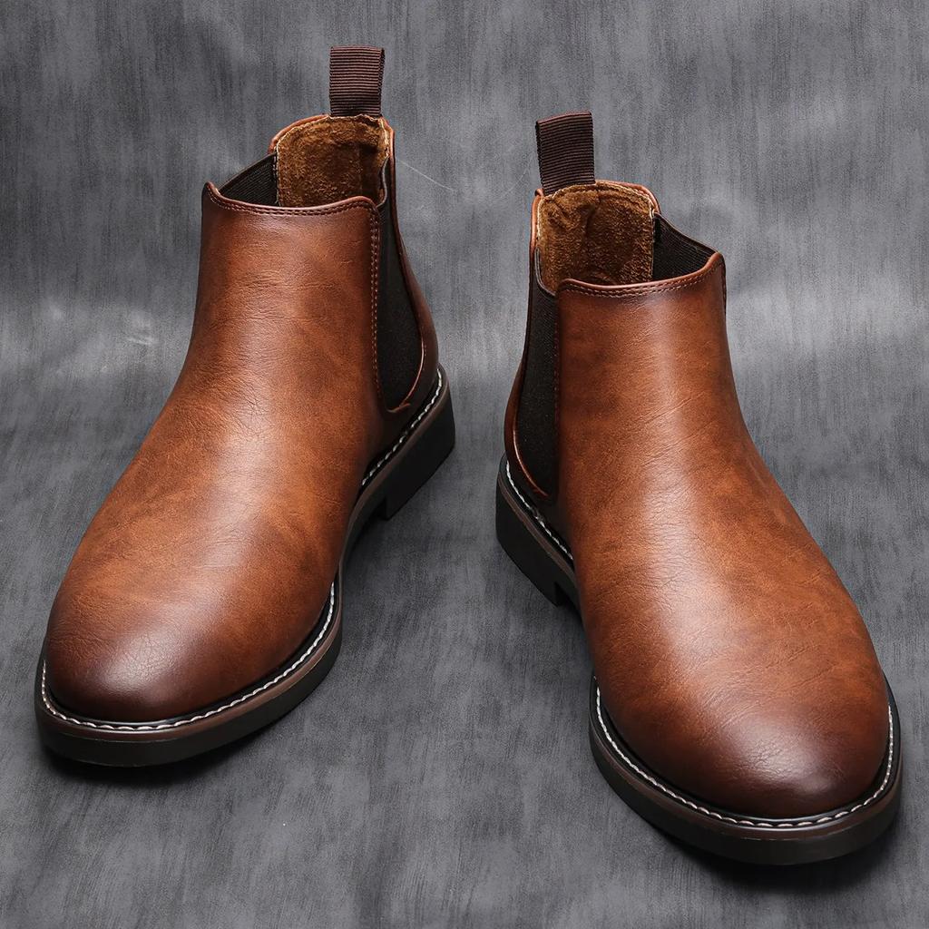 40~46 Men Chelsea Boots Brand Retro Comfortable 2024 Fashion Men Boots #KD5241