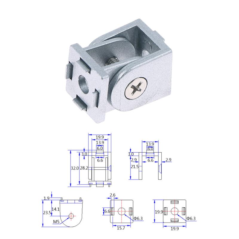 For 20 30 40 Series Aluminum Profiles 2020/3030/4040 Zinc Alloy Hinge Industrial Aluminum Adjustment Angle Connector