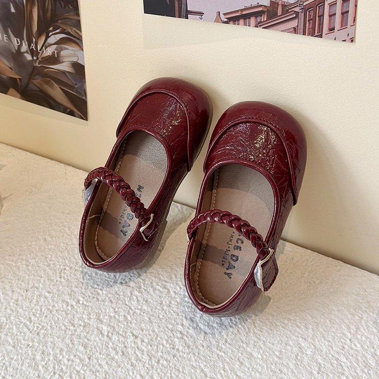 Girls Princess Shoes Small Leather Shoes 2025 Spring Children's Foreign Style Little Girl Silver Single Shoes Stage Mary Jane Ladyshoes