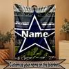 Custom Name Personalized Dallas Cowboys Print Blanket, Home Decor, Bedroom, Sofa, Camping, Couch, Gifts for Birthday ChristmasEnthusiasts