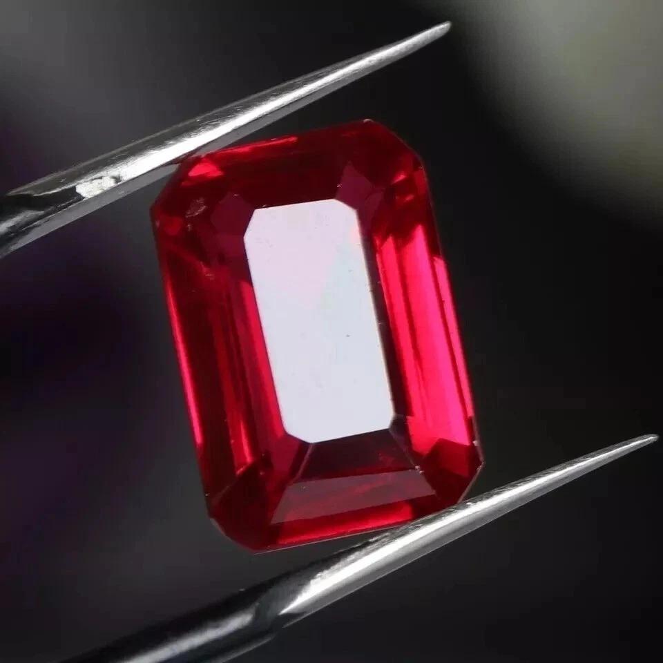 Painite Red Myanmar Natural 6-8 Ct Emerald Cut Beautiful Certified Gemstone