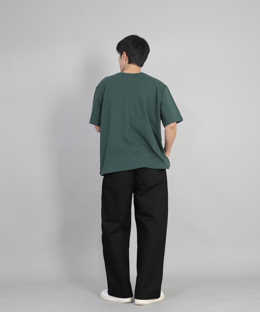Seinteukeulu R-Neck Plain Short Sleeve Tee Brs-826 Dark Green