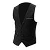 Fashion Men Solid Color V Neck Sleeveless Button Pocket Blazer Suit Waistcoat