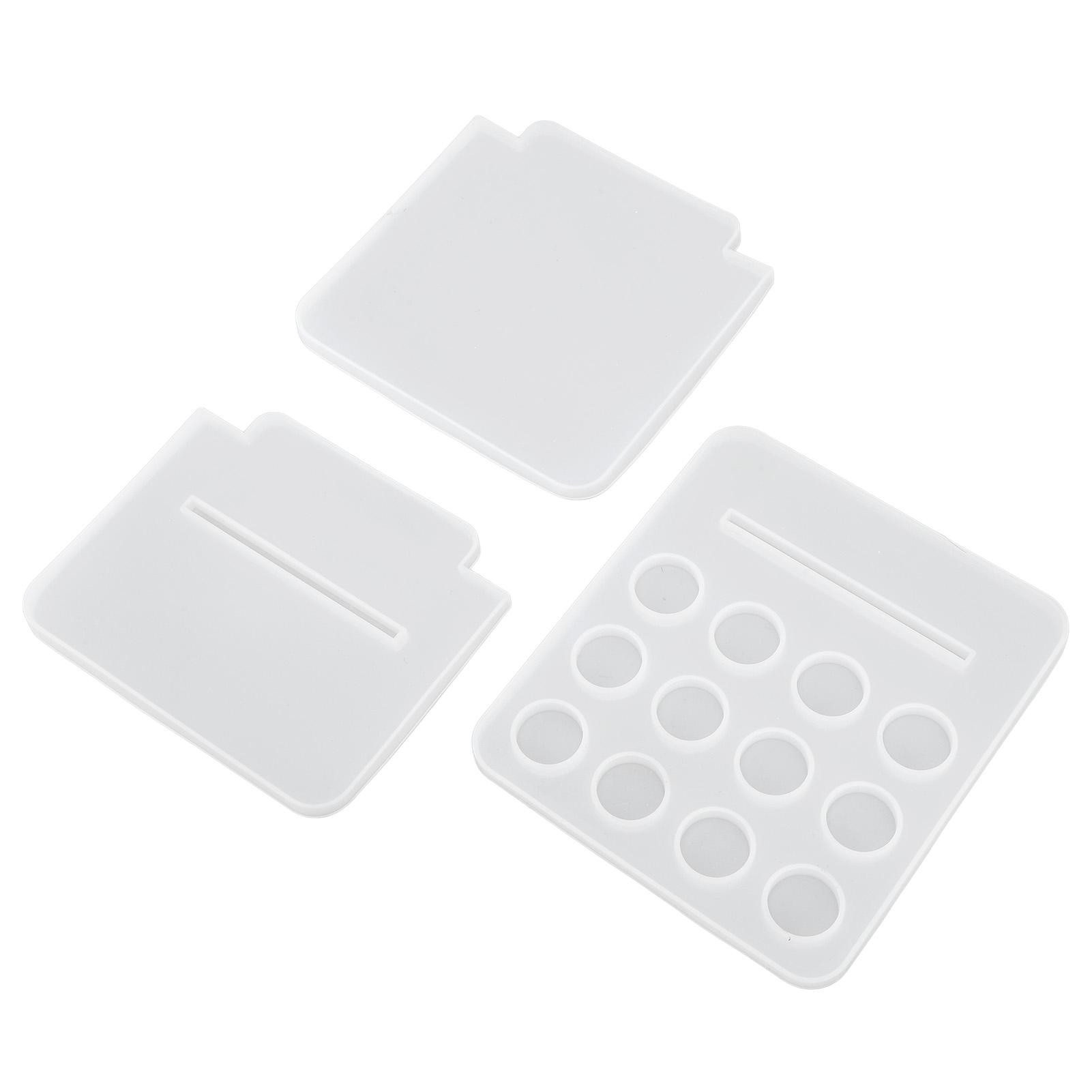 

3PCS Oil Rack Mold Storage Rack Mold Silicone Soft Reusable Easy Operation Display Rack Mold for DIY Epoxy