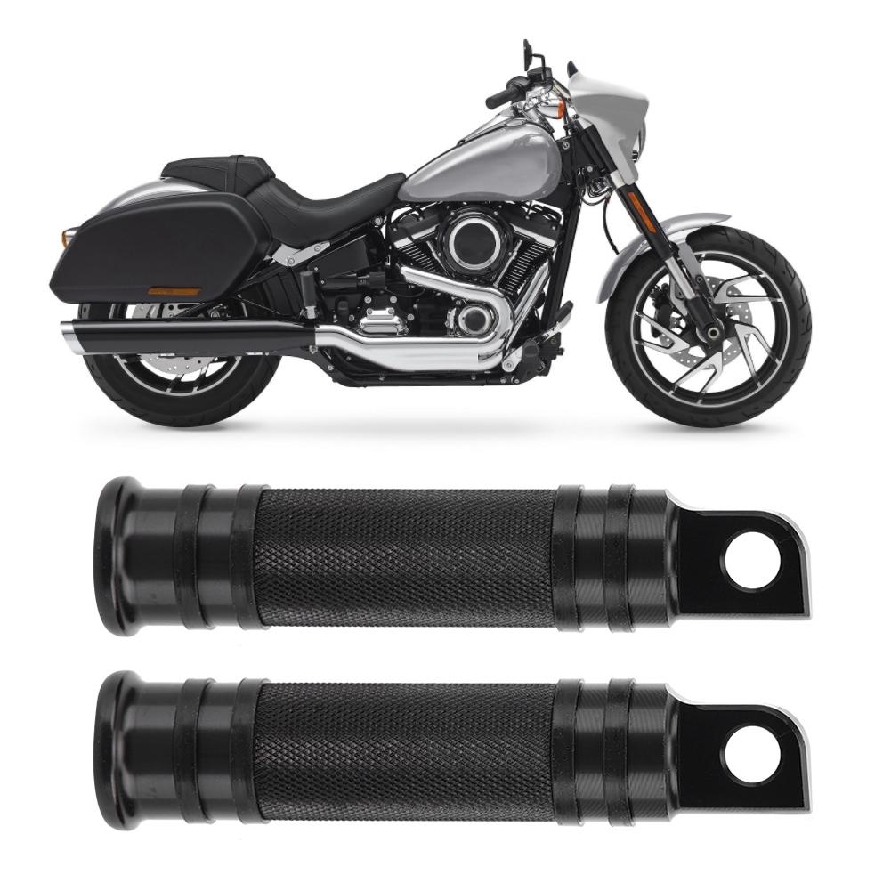 2Pcs Aluminum Alloy Motorcycle CNC Bike Foot Pegs Pedals Rest Footrest(Black)