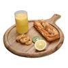 12 Inch Round Zebra Wood Cutting Board Heavy Duty Kitchen Chopping Board Bread Pizza Food Serving Plate Tray Wooden Utensils