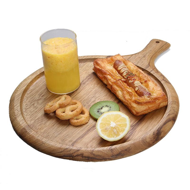 12 Inch Round Zebra Wood Cutting Board Heavy Duty Kitchen Chopping Board Bread Pizza Food Serving Plate Tray Wooden Utensils