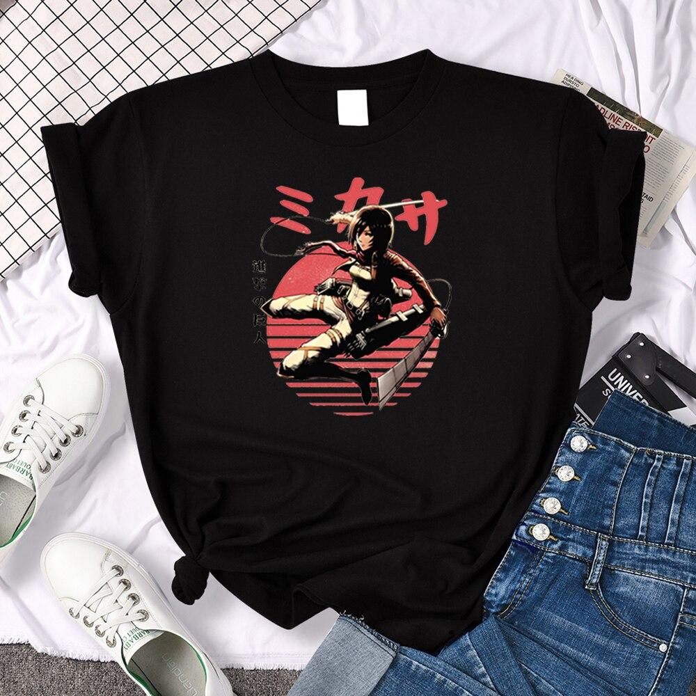 Round Neck Female Japanese Slim Tees 